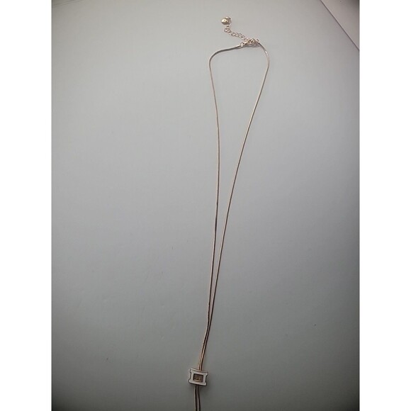 Vintage Versona Necklace Gold Tone Rope White Charm Bolo Jewelry Costume - Picture 9 of 11